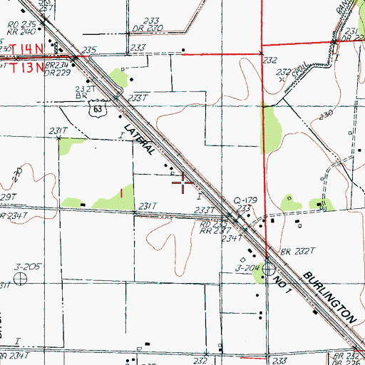 Topographic Map of Lateral Number 1, AR