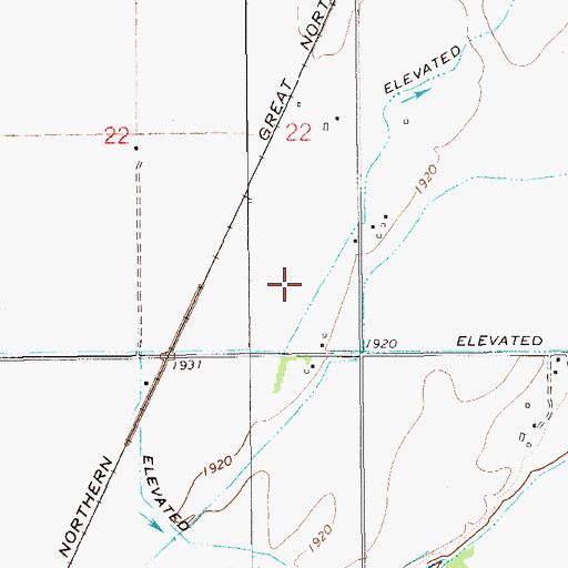 Topographic Map of 23N59E22DD__01 Well, MT