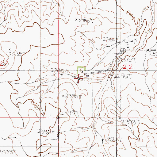 Topographic Map of 23N51E22CBDB01 Well, MT