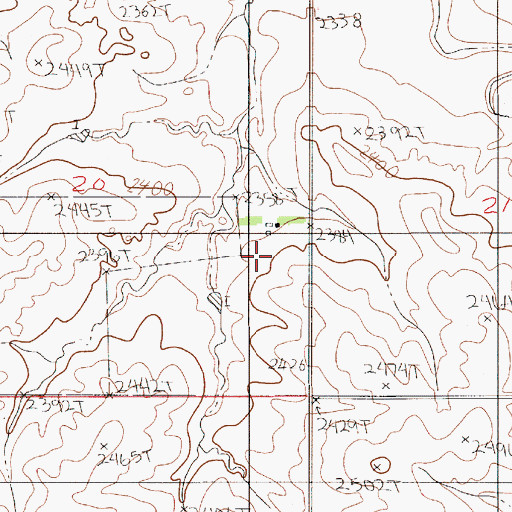 Topographic Map of 23N52E20DABD01 Well, MT