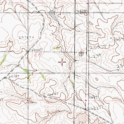 Topographic Map of 23N45E24AAAA01 Well, MT