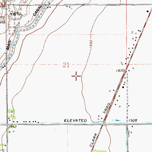 Topographic Map of 23N59E21DB__01 Well, MT
