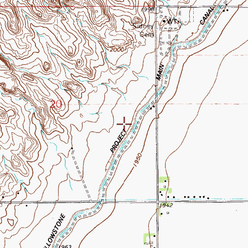Topographic Map of 23N59E20DA__01 Well, MT