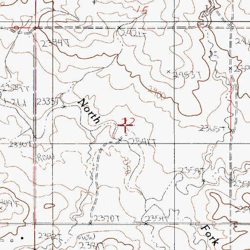 Topographic Map of 23N52E22BDDC01 Well, MT