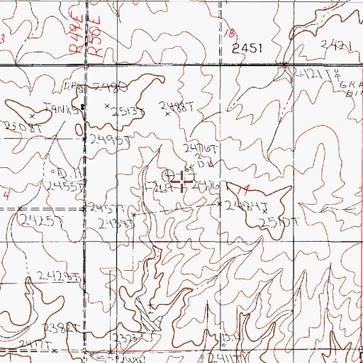 Topographic Map of 23N50E19BDC_01 Well, MT