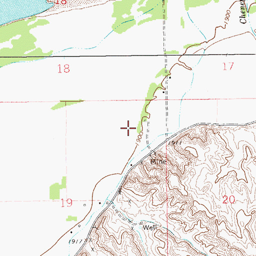 Topographic Map of 23N60E19AA__01 Well, MT