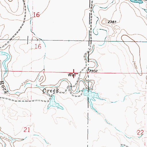 Topographic Map of 23N43E21AAAB01 Well, MT