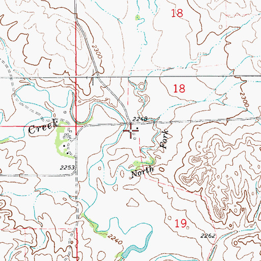 Topographic Map of 23N58E19BABB01 Well, MT