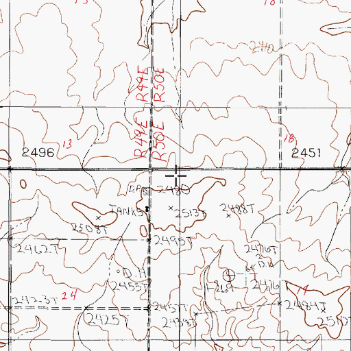 Topographic Map of 23N50E19BBB_01 Well, MT