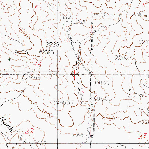 Topographic Map of 23N52E15DDCA01 Well, MT