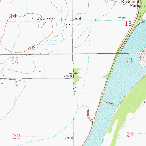 Topographic Map of 23N59E13CCCC01 Well, MT