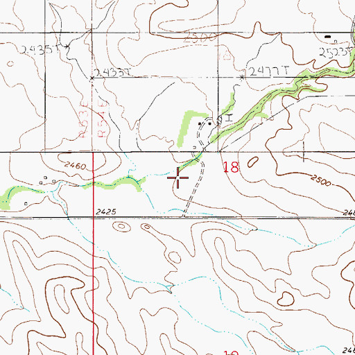 Topographic Map of 23N54E18CDBD01 Well, MT