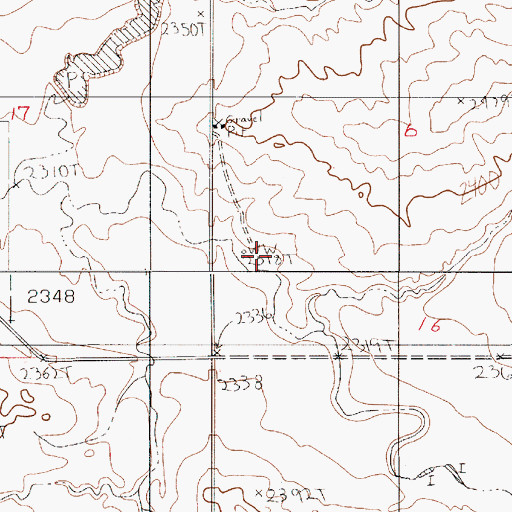 Topographic Map of 23N52E16CBCD01 Well, MT