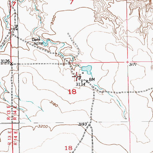 Topographic Map of 23N14E18ABBD01 Well, MT