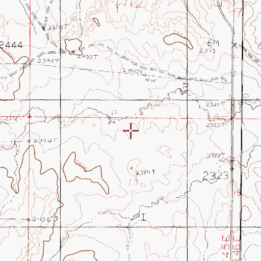 Topographic Map of 23N45E12DCC_01 Well, MT