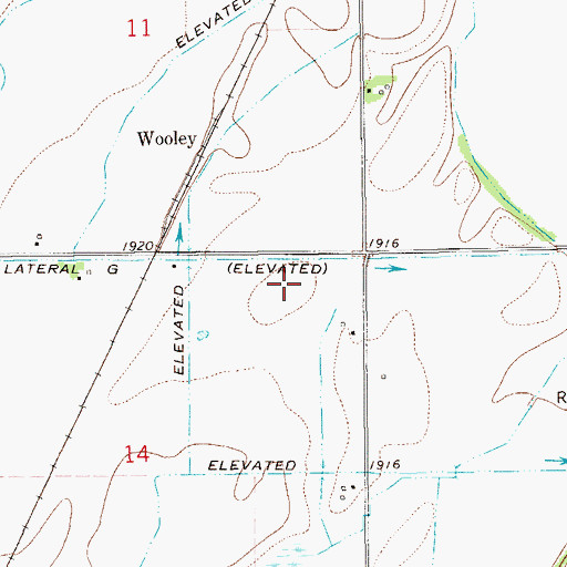 Topographic Map of 23N59E14AA__01 Well, MT