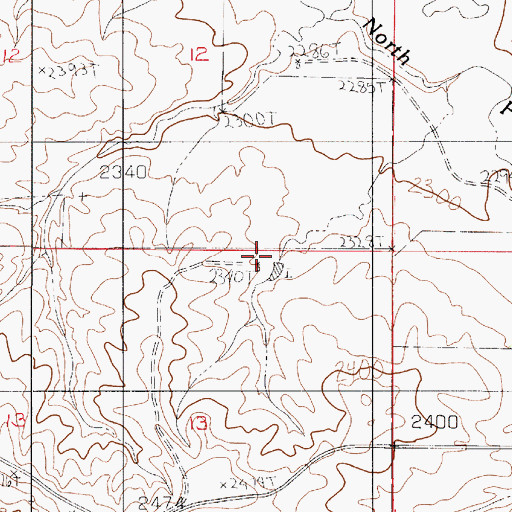 Topographic Map of 23N51E13ABAB01 Well, MT