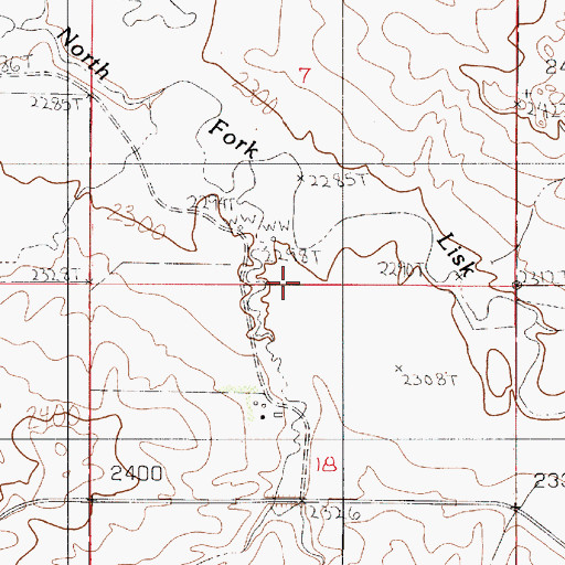 Topographic Map of 23N52E07CDDB01 Well, MT