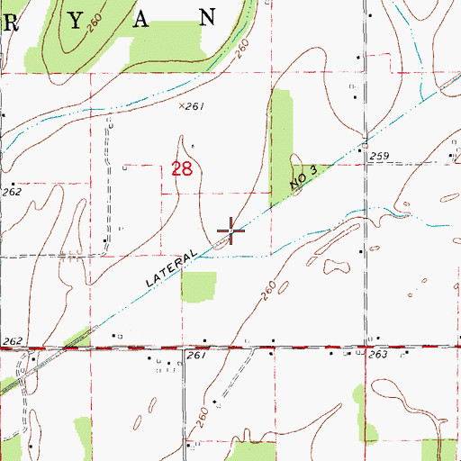 Topographic Map of Lateral Number 3, AR