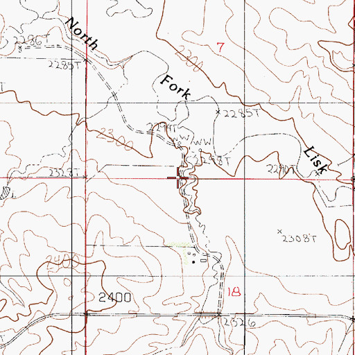 Topographic Map of 23N52E07CDCA01 Well, MT