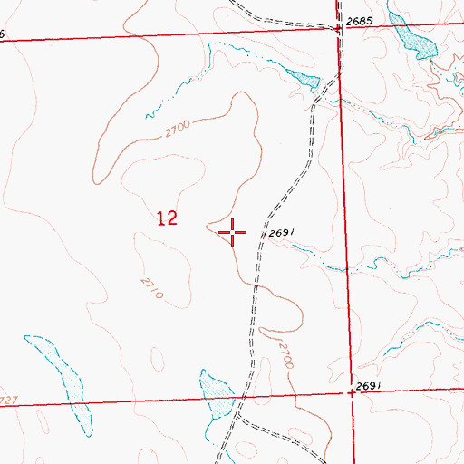Topographic Map of 24N28E12DAB_01 Well, MT
