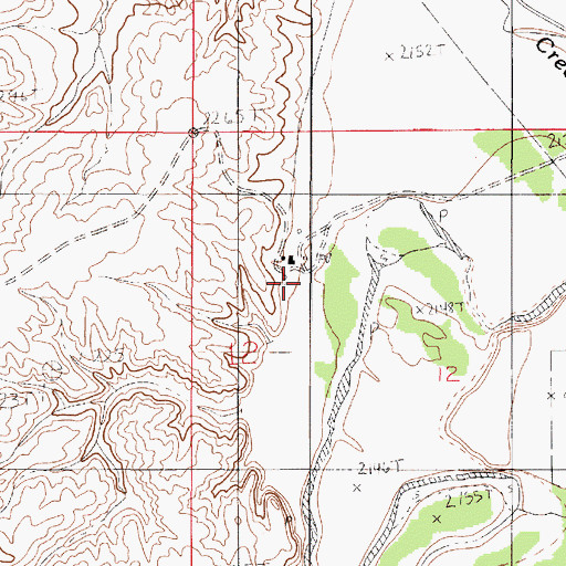 Topographic Map of 23N50E12BCAD01 Well, MT