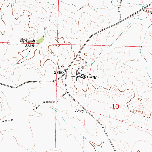 Topographic Map of 23N35E10BCA_01 Spring, MT