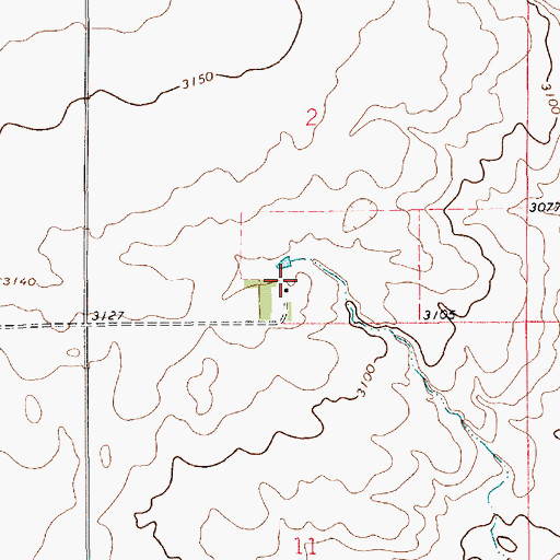 Topographic Map of 23N12E02CDDA01 Well, MT