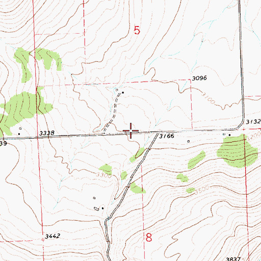 Topographic Map of 23N21W05CDD_01 Well, MT