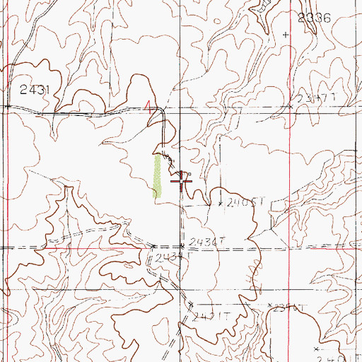 Topographic Map of 23N50E04DCBA01 Well, MT