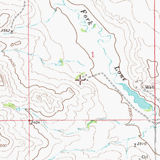 Topographic Map of 23N50E06DBDD01 Well, MT
