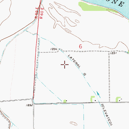 Topographic Map of 23N60E06CA__01 Well, MT