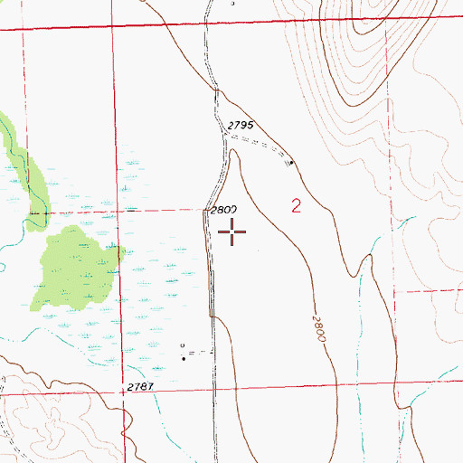 Topographic Map of 23N24W02CABA01 Well, MT