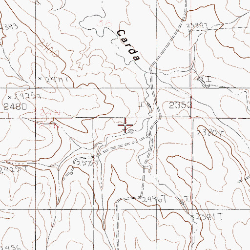 Topographic Map of 23N53E01ABAA01 Well, MT