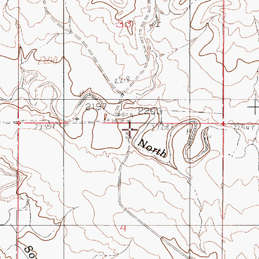 Topographic Map of 23N51E04ABBB01 Well, MT