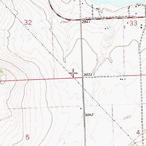 Topographic Map of 24N21W32DDDD01 Well, MT