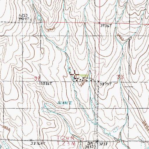 Topographic Map of 24N02W32ADC_01 Well, MT