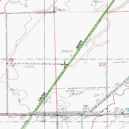 Topographic Map of Little Cache River Ditch Number 1, AR