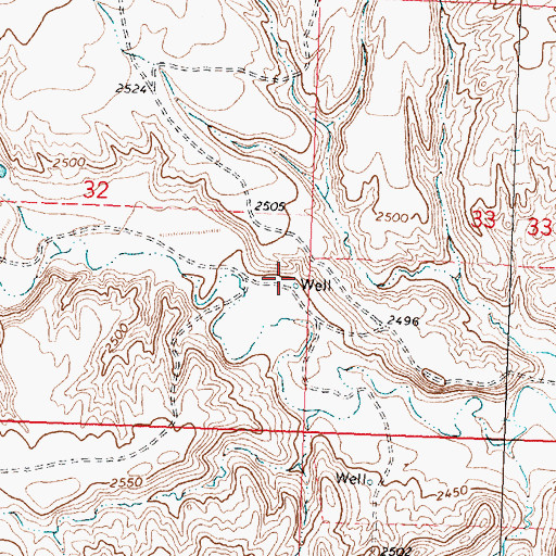 Topographic Map of 24N30E32DADA01 Well, MT
