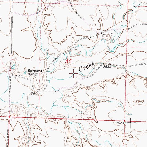 Topographic Map of 24N32E34DB__01 Well, MT