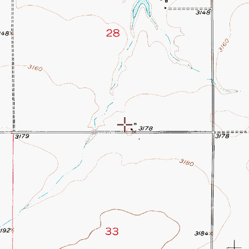 Topographic Map of 24N06E28DCCD01 Well, MT