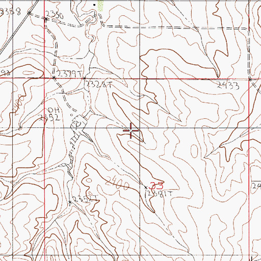 Topographic Map of 24N52E33BBCA01 Well, MT