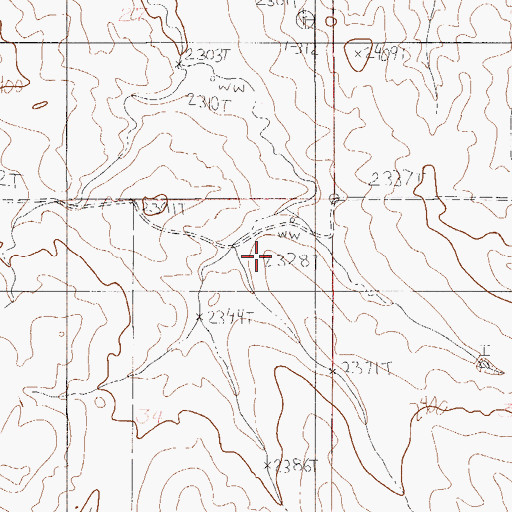 Topographic Map of 24N53E34AAAB01 Well, MT