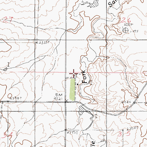 Topographic Map of 24N47E35BBBA01 Well, MT
