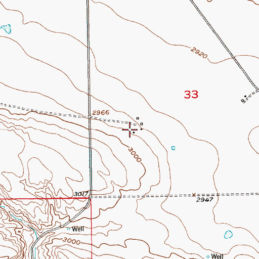 Topographic Map of 24N15E33CBDA01 Well, MT