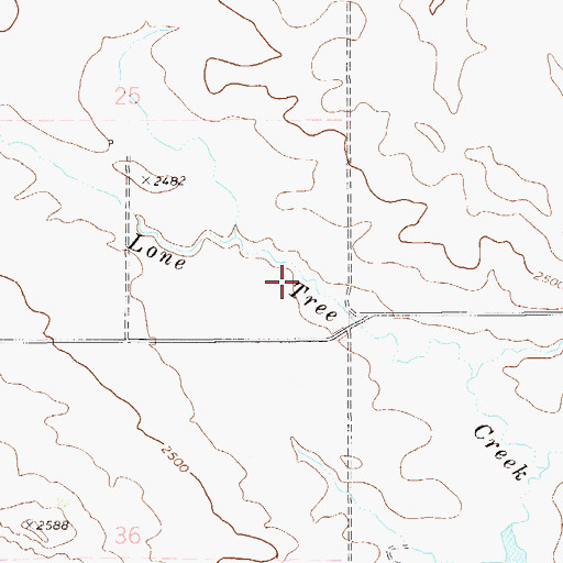 Topographic Map of 24N56E25DDAC01 Well, MT
