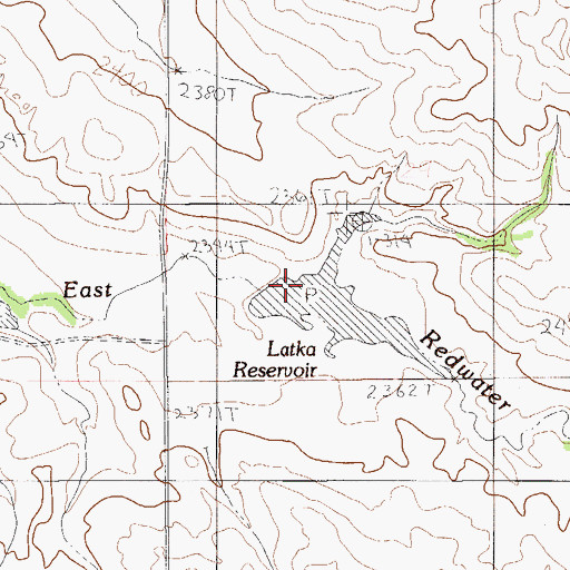 Topographic Map of 24N54E29CACB01 Well, MT