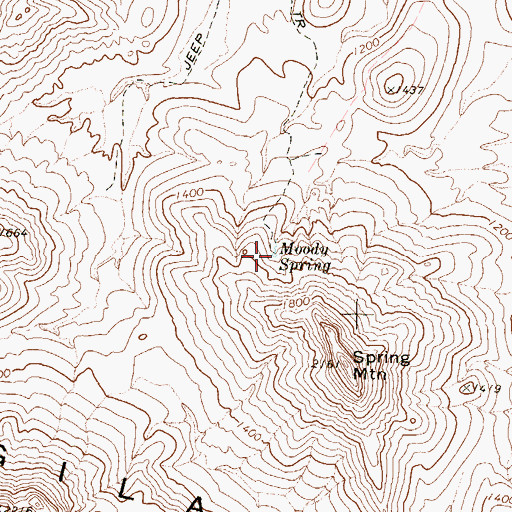 Topographic Map of Moody Spring, AZ
