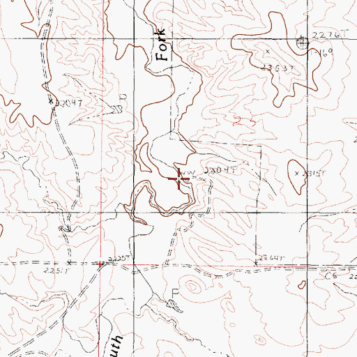 Topographic Map of 24N45E25CACC01 Well, MT