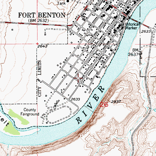 Topographic Map of 24N08E26BDBA01 Well, MT
